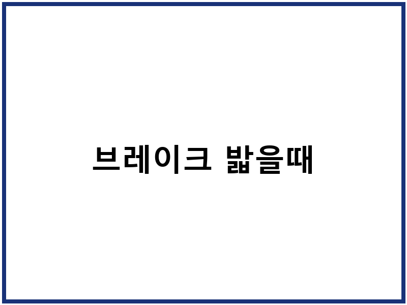 브레이크 밟을때
