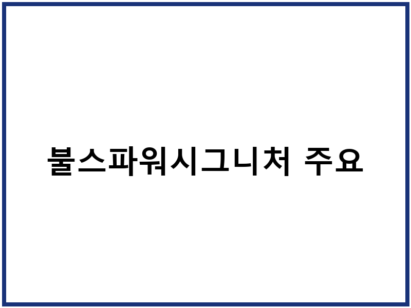 불스파워시그니처 주요