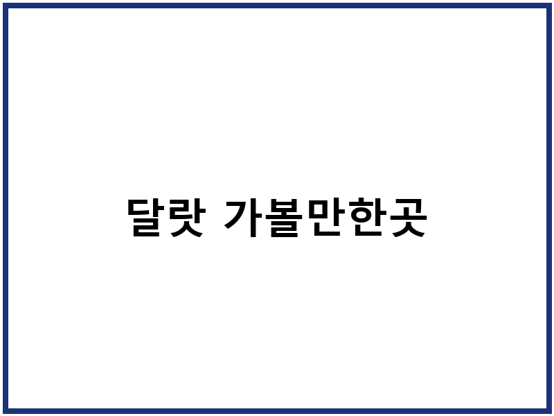 달랏 가볼만한곳